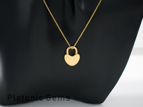 Padlock Pendant - Heart in 18k Gold Plated Brass