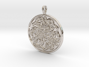 Jelling Style Medallion in Rhodium Plated Brass