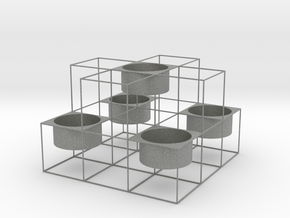 5 tealights holder in Gray PA12