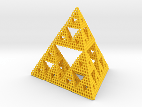 Diamond Sierpinski Tetrahedron in Yellow Processed Versatile Plastic: Small