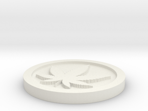 Weed/Marijuana Themed Coin/Token For Checkers, Pok in White Premium Versatile Plastic