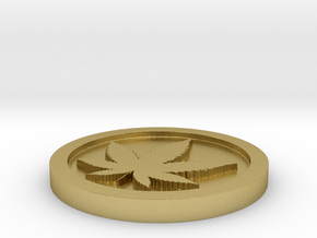 Weed/Marijuana Themed Coin/Token For Checkers, Pok in Natural Brass
