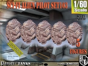 1/60 Sci-Fi Alien Pilots set103 in Tan Fine Detail Plastic