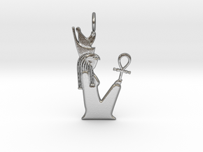 Horit w/double crown amulet in Natural Silver