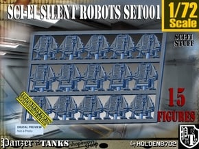 1/72 Sci-Fi Silent Robots Set001 in Tan Fine Detail Plastic