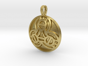 Borre Style Medallion with rope bail in Natural Brass