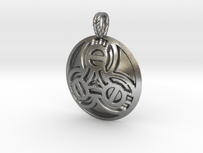 Borre Style Medallion with rope bail in Natural Silver