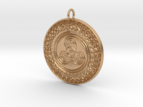 Celtic Shield Medallion - Triskelion in Natural Bronze