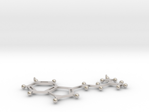 DMT molecule pendant in Rhodium Plated Brass