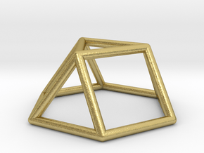 0725 J03 Triangular Cupola E (a=1cm) #1 in Natural Brass