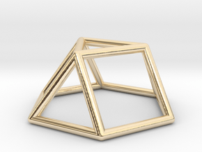 0725 J03 Triangular Cupola E (a=1cm) #1 in 14k Gold Plated Brass