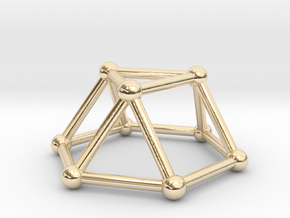 0726 J03 Triangular Cupola V&E (a=1cm) #2 in 14k Gold Plated Brass