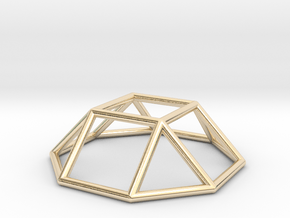 0728 J04 Square Cupola E (a=1cm) #1 in 14k Gold Plated Brass