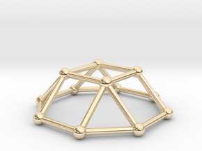 0729 J04 Square Cupola V&E (a=1cm) #2 in 14k Gold Plated Brass