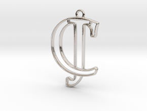 Initials C&J monogram in Platinum