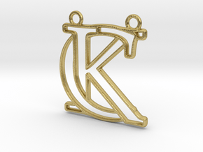 Initials C&K monogram in Natural Brass
