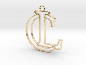 Initials C&L monogram in 14k Gold Plated Brass