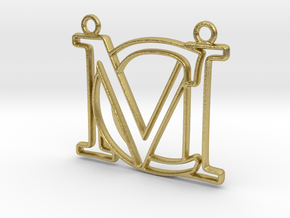 Initials C&M monogram in Natural Brass
