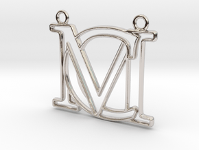 Initials C&M monogram in Platinum