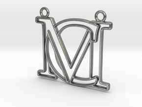 Initials C&M monogram in Natural Silver