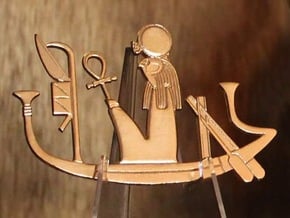 Ra's Solar Barque votive in Natural Bronze