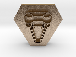 snake head pendant 1 in Polished Gold Steel