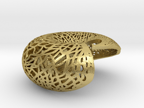 Leafy torus Lampshed in Natural Brass