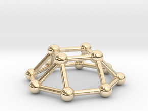 0730 J04 Square Cupola V&E (a=1cm) #3 in 14k Gold Plated Brass