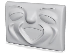 Small Laughing Face in Tan Fine Detail Plastic