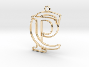 Initials C&P monogram in 14k Gold Plated Brass