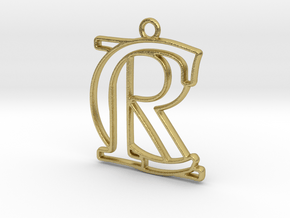 Initials C&R monogram in Natural Brass
