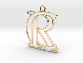 Initials C&R monogram in 14k Gold Plated Brass