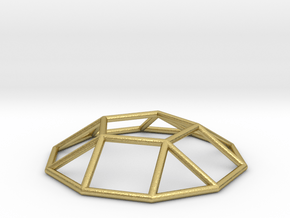 0731 J05 Pentagonal Cupola E (a=1cm) #1 in Natural Brass