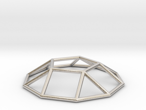 0731 J05 Pentagonal Cupola E (a=1cm) #1 in Rhodium Plated Brass
