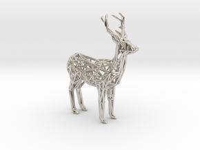 Deer in Rhodium Plated Brass