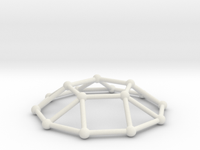 0732 J05 Pentagonal Cupola V&E (a=1cm) #2 in White Natural Versatile Plastic