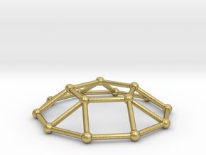 0732 J05 Pentagonal Cupola V&E (a=1cm) #2 in Natural Brass