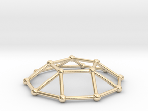 0732 J05 Pentagonal Cupola V&E (a=1cm) #2 in 14k Gold Plated Brass