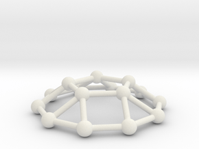 0733 J05 Pentagonal Cupola V&E (a=1cm) #3 in White Natural Versatile Plastic
