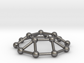 0733 J05 Pentagonal Cupola V&E (a=1cm) #3 in Polished Nickel Steel