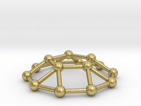 0733 J05 Pentagonal Cupola V&E (a=1cm) #3 in Natural Brass