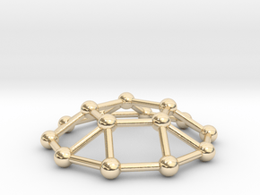 0733 J05 Pentagonal Cupola V&E (a=1cm) #3 in 14k Gold Plated Brass