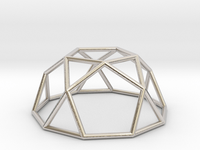 0734 J06 Pentagonal Rotunda E (a=1cm) #1 in Rhodium Plated Brass
