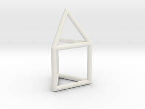 0737 J07 Elongated Triangular Pyramid E (a=1cm) #1 in White Natural Versatile Plastic