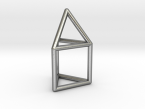 0737 J07 Elongated Triangular Pyramid E (a=1cm) #1 in Natural Silver
