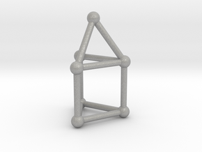 0738 J07 Elongated Triangular Pyramid (a=1cm) #2 in Aluminum