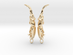 Stag Beetle Pendant - Closed Jaws  in 14K Yellow Gold
