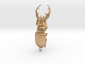 Stag beetle with open jaws in Natural Bronze