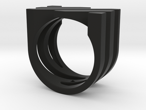 Ring - Juxta in Black Premium Versatile Plastic: 6 / 51.5