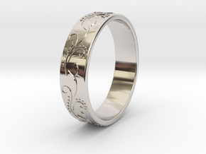 Floral ring in Platinum